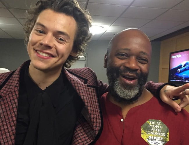 Theaster Gates (Right) and Harry Styles as seen in July 2018