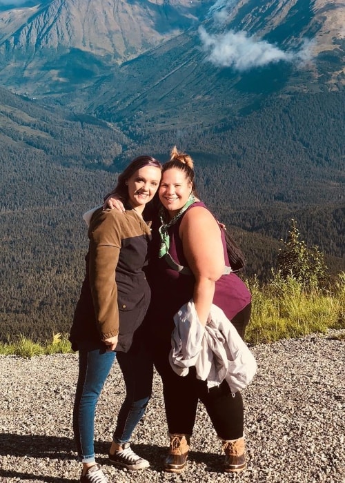 Whitney Way Thore (Right) as seen while posing for a picture with Heather in Girdwood, Alaska in March 2019