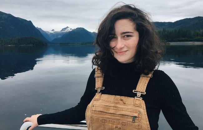 Abby Quinn as seen while posing for a picture in Cordova, Alaska, United States in August 2018