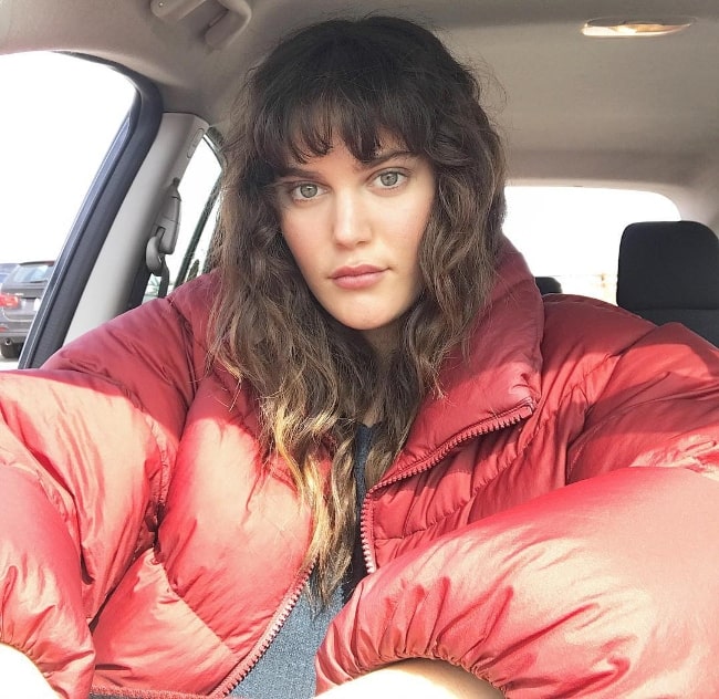 Ali Tate as seen while taking a car-selfie at Plumb Beach, Brooklyn, New York City, New York in March 2019