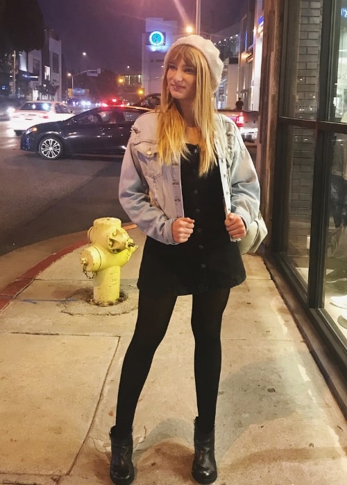 Ava August as seen while posing on the streets in October 2018