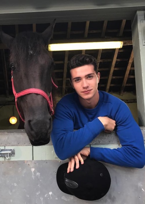 Bruce Herbelin-Earle as seen in a picture taken with his horse Jack on the set of Free Reign in 2017