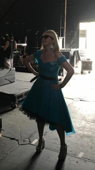 Clare Grogan as seen backstage before a performance in 2019