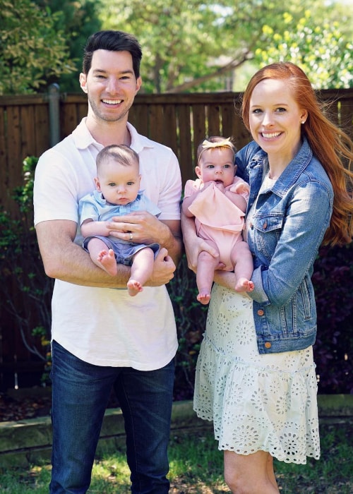 Cory Cotton as seen in a picture with his wife Amy Cotton and children Crew and Collins in April 2019