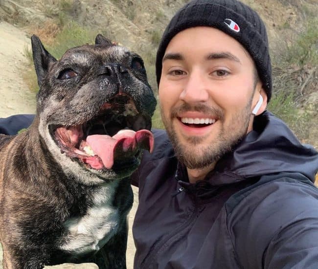 Jeffrey Wittek with his dog as seen in May 2019