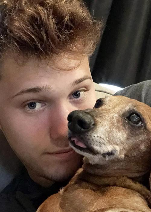 JesserTheLazer with his dog as seen in March 2019