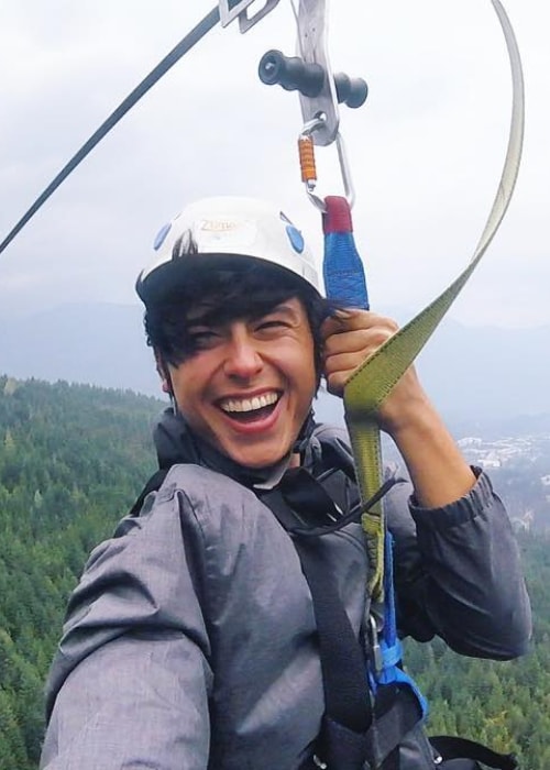 Jordan Connor as seen in a selfie taken while on the Sasquatch Zip line, Whistler in September 2017