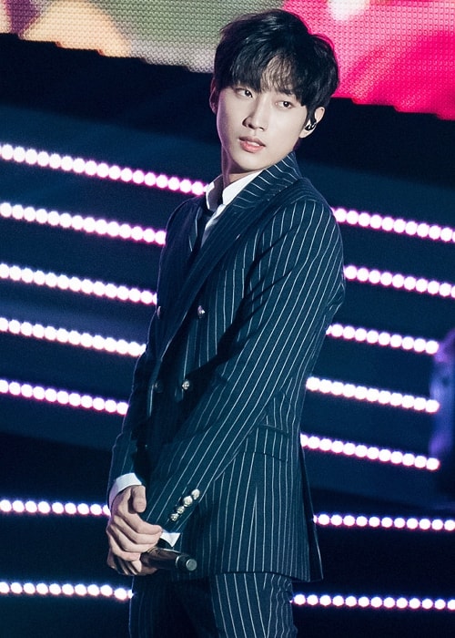 Jung Jin-young as seen while posing for the camera during the WFMF concert on September 11, 2016