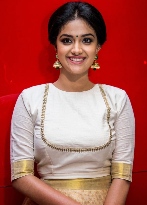 Keerthy Suresh as seen in a picture taken the at Thodari Audio Launch in June 2016