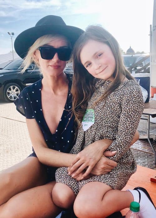 Kimberly Stewart with her daughter as seen in April 2018