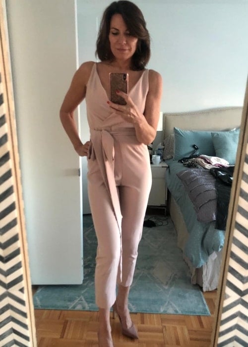 Luann de Lesseps as seen while taking a mirror selfie in her outfit of the day in New York City, New York, United States in March 2019