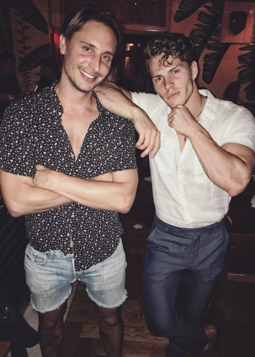 Michael Ꭰean (Right) as seen while posing for the camera with Milan Kelez at Baby Brasa in New York City, New York, United States in July 2018