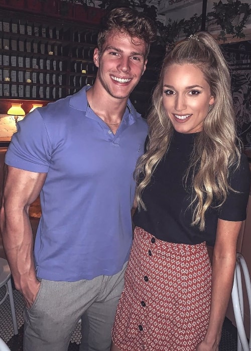 Michael Ꭰean as seen while posing for a picture with Cassie Pierce at 1803 NYC in New York, United States in May 2019