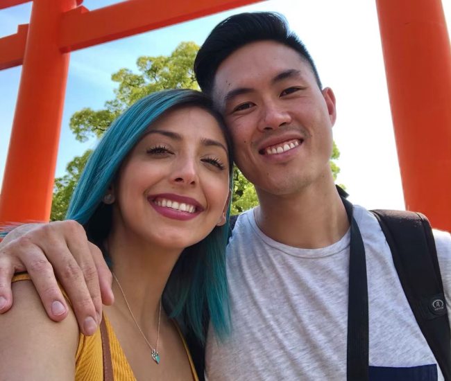 Tiffany Del Real and Casey Chan in a selfie in May 2019