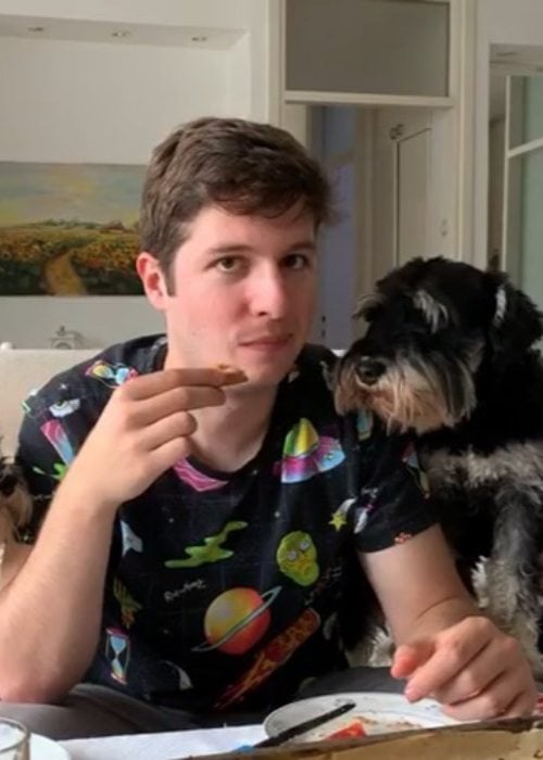 Yasserstain with his dog as seen in June 2019