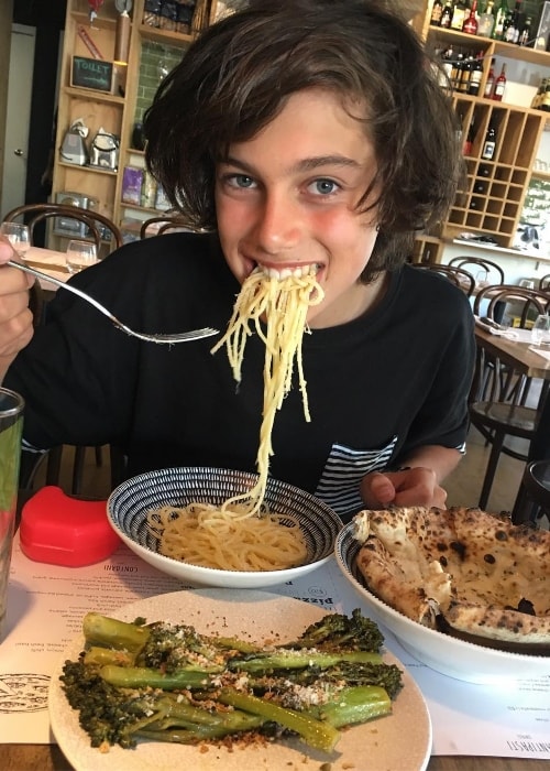 Alec Golinger as seen while enjoying a hearty meal at Eat'aliano by Pino in January 2019