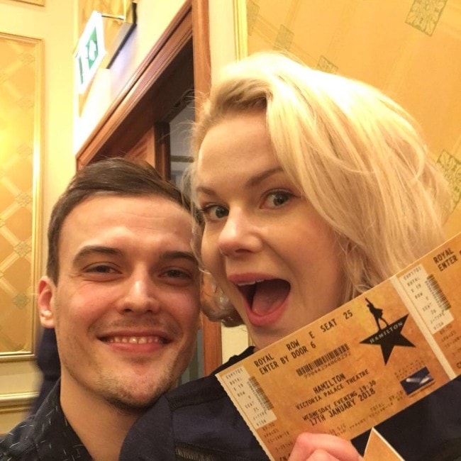 Amy Lennox with her boyfriend Tom Hargreaves as seen in January 2018