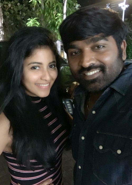 Anjali as seen in a selfie with actor Vijay Sethupathi taken in Januray 2019