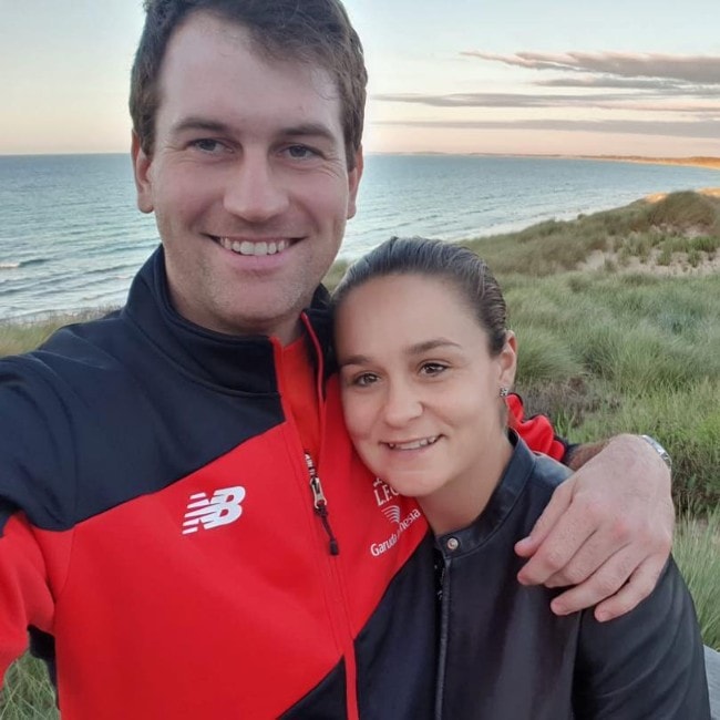 Ashleigh Barty with her boyfriend as seen in November 2018