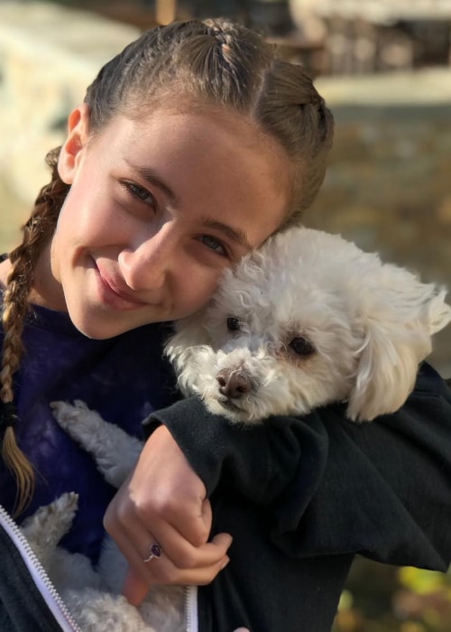 Ava Kolker as seen in a picture with her dog Mia in December 2018
