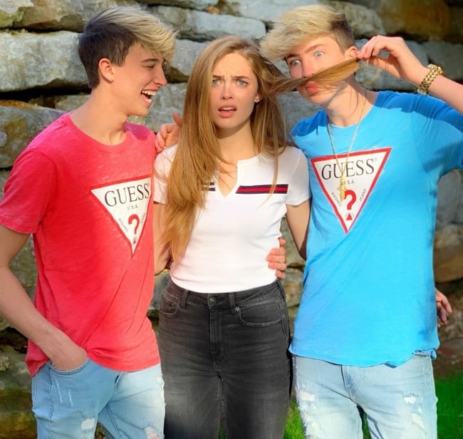 Cash Baker as seen while posing goofily for a picture with his brother, Maverick Baker, and sister, Lani Baker, in May 2019