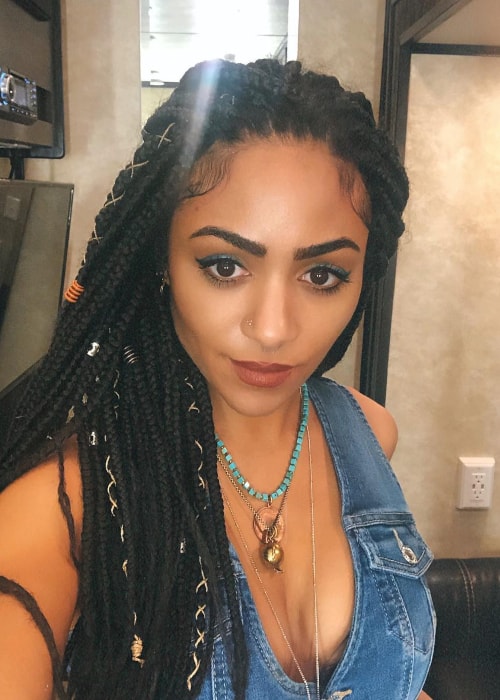 Chelsea Royce Tavares as seen in a selfie taken on the set of Queen of the South in March 2019