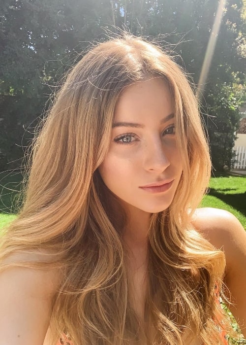 Daisy Keech as seen while taking a selfie in Los Angeles, California, United States in April 2019