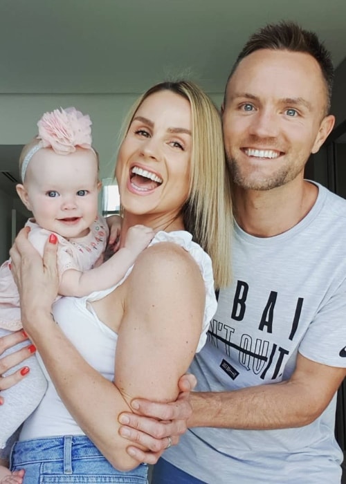 Darren Fizz as seen while posing for a picture with wife Georgie Fizz and their daughter in Dubai, United Arab Emirates in April 2019