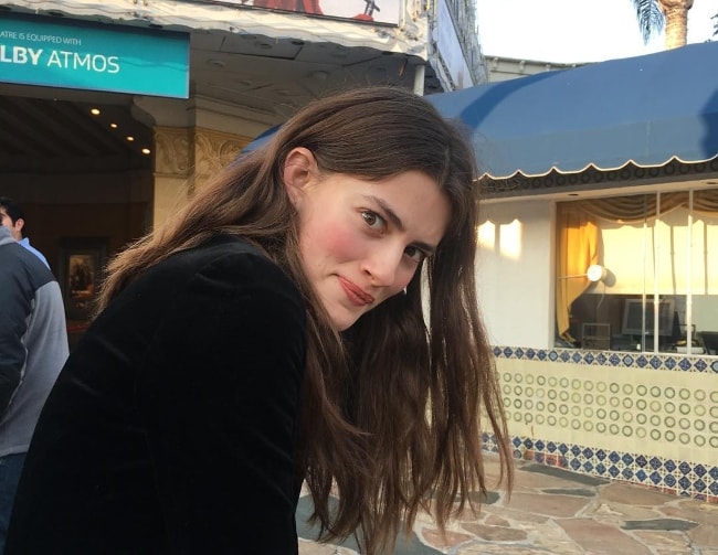 Diana Silvers as seen while posing goofily for the camera at the Regency Village Theatre located in Westwood, Los Angeles, California, United States in December 2017