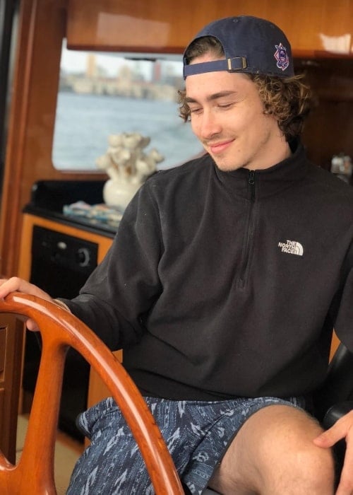 Dylan Arnold as seen while posing on a boat in San Diego, San Diego County, California, United States in September 2018