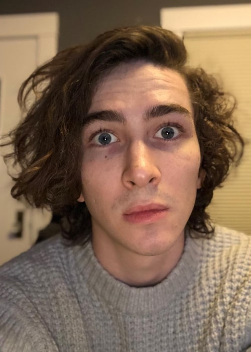 Dylan Arnold as seen while taking a selfie in January 2018