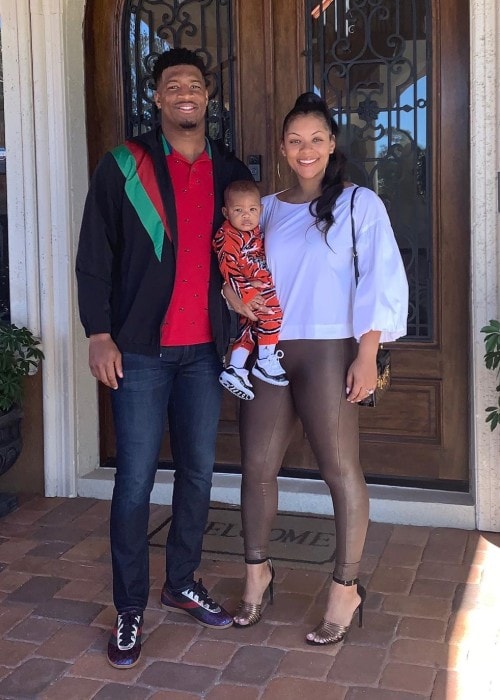 Jameis Winston with his family as seen in May 2019