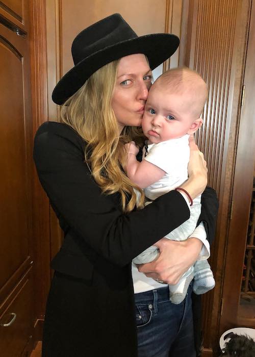 Jes Macallan with her first nephew in Sarasota, Florida in January 2019