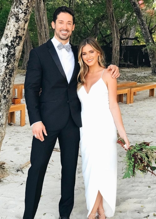 JoJo Fletcher as seen while wearing a gorgeous dress and posing for a picture with Ben Patton