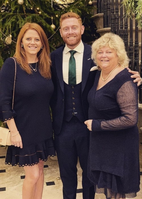 Jonny Bairstow with his mom and sister Rebecca as seen in December 2018