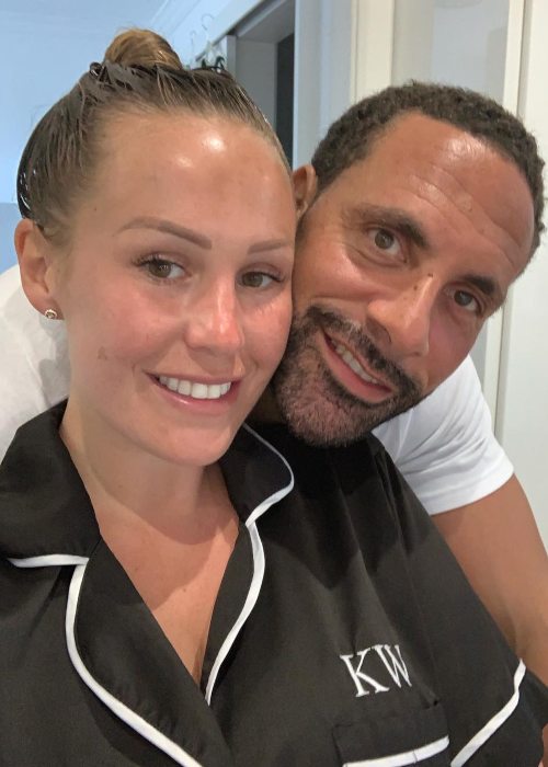 Kate Wright and Rio Ferdinand in a selfie in April 2019