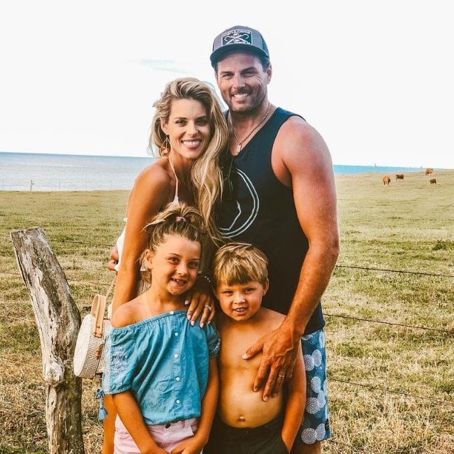 Kyle Boller with his family as seen in April 2019