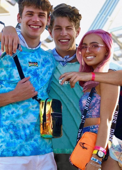 Lexi Hensler as seen in a picture with social media sensations Caleb Burton and Ben Azelart in Indio, California in April 2019