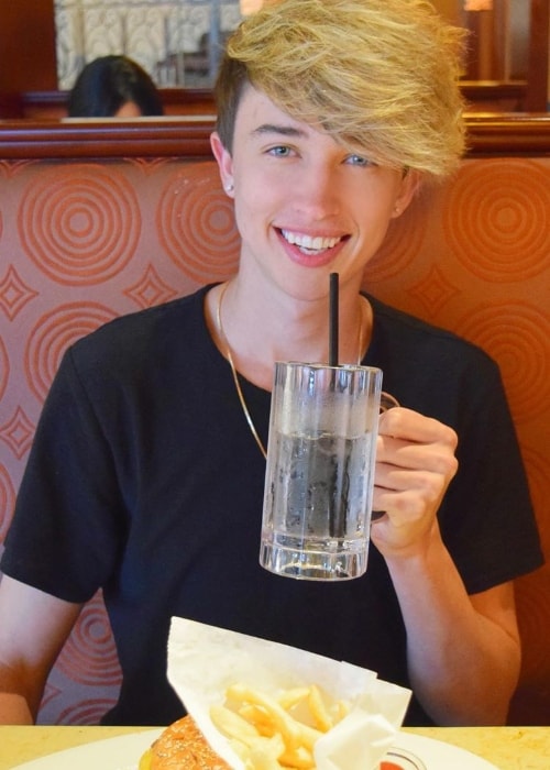 Maverick Baker as seen in a picture while enjoying a meal in May 2019