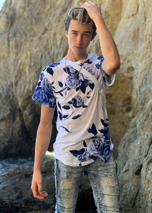 Maverick Baker as seen while posing for a picture in Malibu, California, United States in October 2018