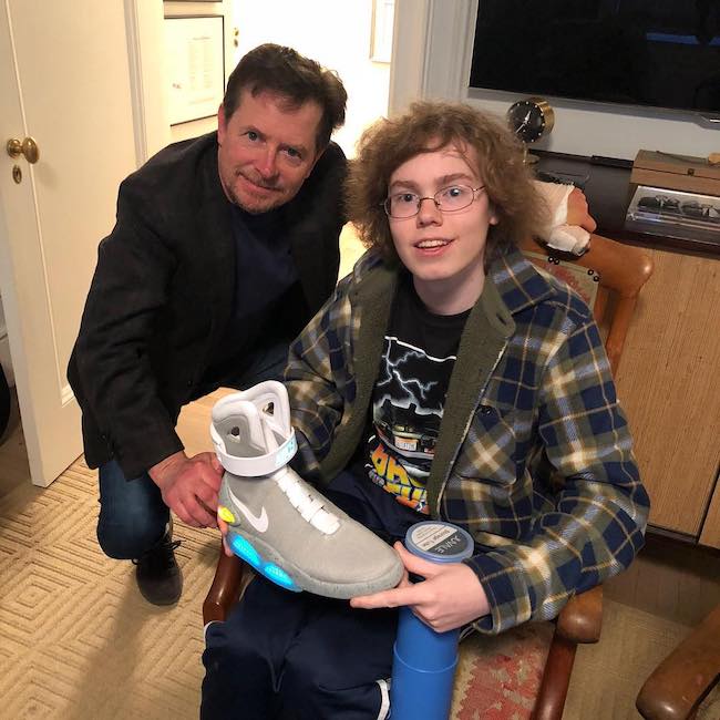 Michael J. Fox with J. J. from Quicy MA in November 2018