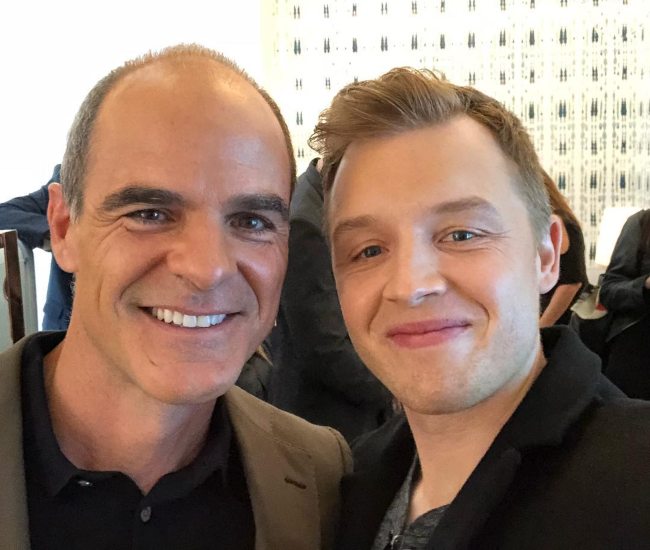 Noel Fisher (Right) and Michael Kelly as seen in November 2017