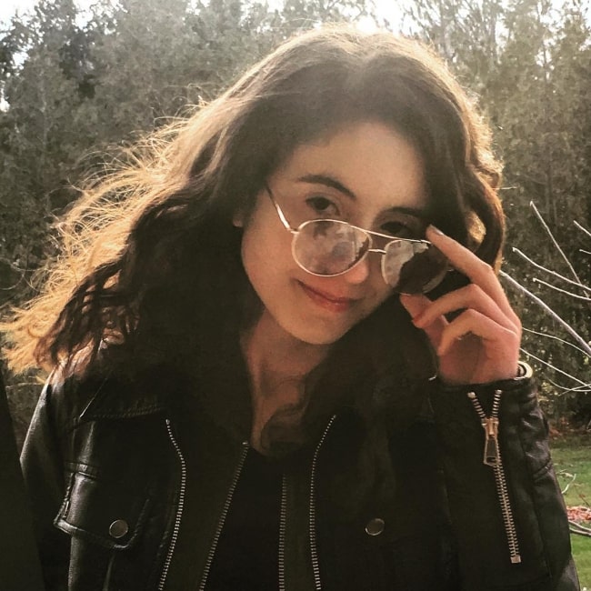 Olivia Presti as seen while posing for a picture wearing shades in January 2019