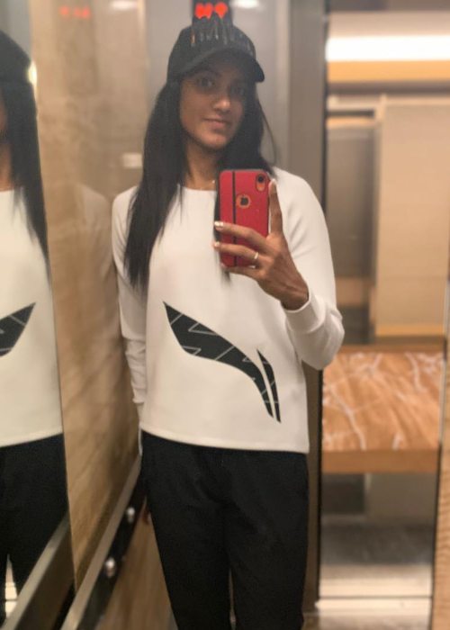 P. V. Sindhu in an Instagram selfie as seen in April 2019