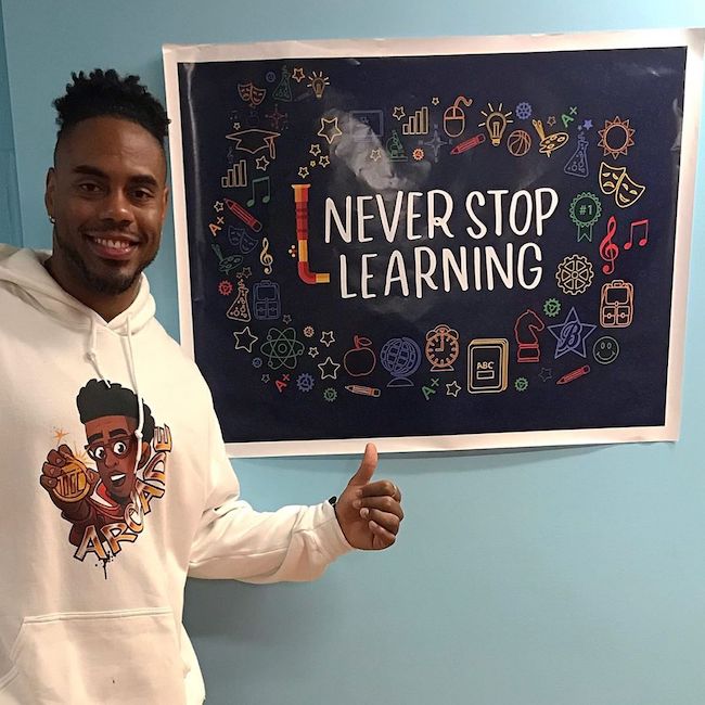 Rashad Jennings encourages to Never Stop Learning in May 2019