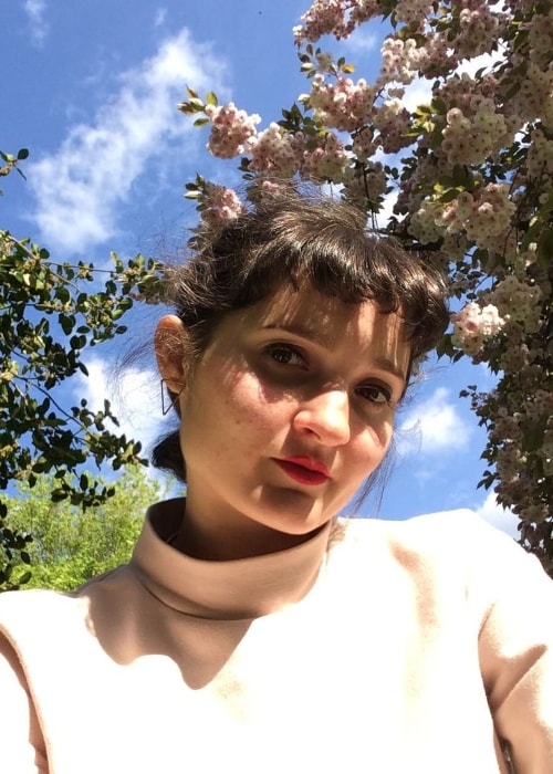 Ruby Bentall as seen while taking a selfie in London, England, United Kingdom in April 2017