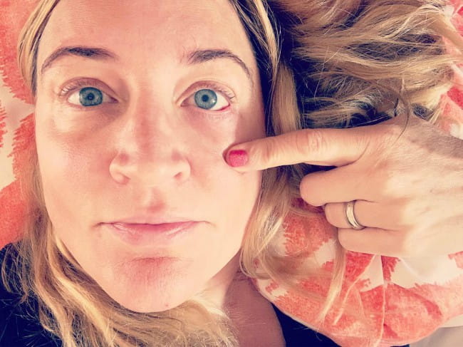 Sarah Thyre in an Instagram selfie as seen in April 2019