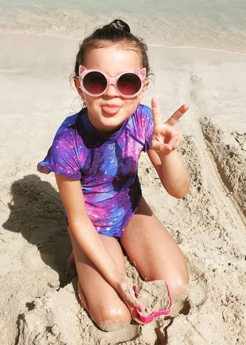 Sienna Fizz as seen while posing goofily for the camera at Jbr Beach Walk in May 2019