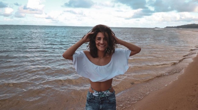 Soni Nicole Bringas as seen while posing for a picture by the beach while enjoying her time in Hawaii, United States in November 2018