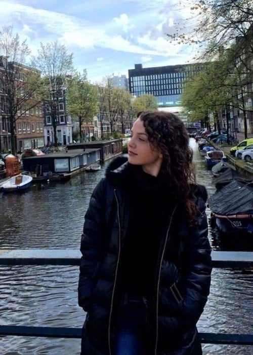 Stefania LaVie Owen as seen while posing for a picture with a beautiful backdrop in Amsterdam, Netherlands in April 2016